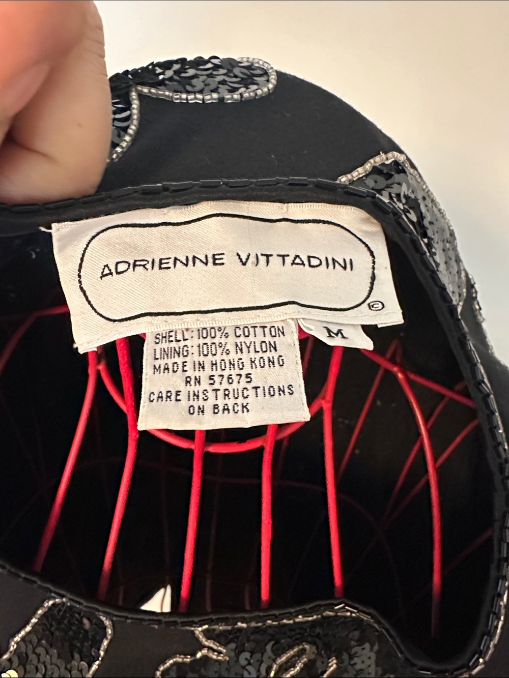 Adrienne Vittadini Black Sequined Floral Top - Picture 2 of 4